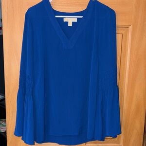 Trendy Michael Kors Royals Blue V-Neck Blouse🔥